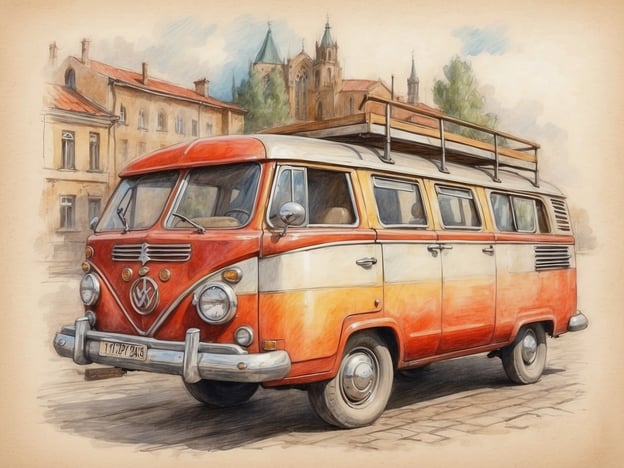 Auf dem Bild ist ein nostalgischer VW-Bus zu sehen, der vor einer städtischen Kulisse steht.In Bezug auf das litauische Erbe spielt der Erhalt und die Wertschätzung von Geschichte und Traditionen eine wichtige Rolle in der heutigen Gesellschaft. Solche Fahrzeuge erinnern an vergangene Zeiten und fördern ein Gefühl der Gemeinschaft und Identität. Sie stehen symbolisch für den Wandel und die Mobilität, die auch in der litauischen Kultur eine zentrale Rolle spielen. Die Beschäftigung mit historischen Objekten und Erbschaften trägt dazu bei, das kulturelle Bewusstsein zu stärken und die Verbindung zwischen Vergangenheit und Gegenwart zu vertiefen.