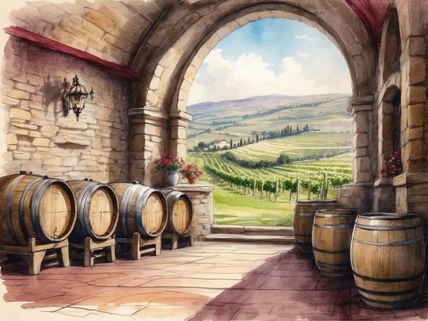 Auf dem Bild sind Weinlagerfässer in einem Weinkeller dargestellt, mit Blick auf eine malerische Weinlandschaft. Diese Szenerie spiegelt die Zukunftsaussichten für die Weinkeller Moldaus wider.In den kommenden Jahren könnte die Weinproduktion in der Region angesichts des wachsenden Interesses an moldauischem Wein und der Verbesserung der Anbau- und Herstellungsverfahren florieren. Die Kombination aus traditionellem Handwerk und modernen Technologien könnte dazu führen, dass Moldau sich als bedeutender Spieler auf dem internationalen Weinmarkt etabliert. Zudem kann der agrarische Tourismus, der durch solche malerischen Weinkeller gefördert wird, das Interesse an der Region steigern und zusätzliche wirtschaftliche Impulse geben.