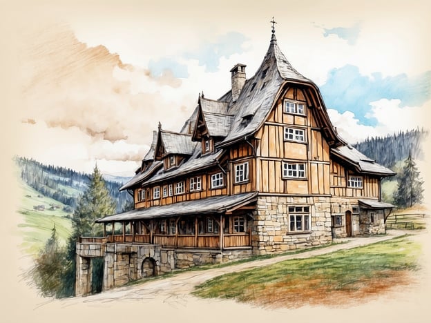 Auf dem Bild ist ein historisches,holzverkleidetes Gebäude zu sehen, das durch seineattraktive Architektur und den charmanten,ländlichen Stil besticht. Dieser Bau könntein der Umgebung von Elbingerode in denHarzregionen sein, wo vieletraditionelle Fachwerkhäuser undeindrucksvolle Naturkulissen zu finden sind.Elbingerode hat eine reiche Geschichte, diemit dem Bergbau und der Entwicklungvon Kleinindustrie verbunden ist. DieRegion ist bekannt für ihre malerischenLandschaften, die Wanderer und Naturliebhaberanziehen. Solche Gebäude spiegelnden historischen Charakter und dieTraditionen wider, die die Gegend prägen.
