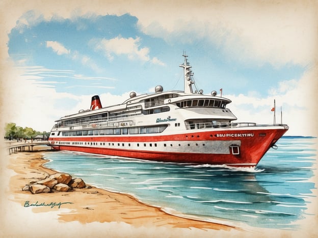 Auf dem Bild ist ein großes Kreuzfahrtschiff zu sehen, das am Ufer eines Gewässers liegt. Es hat eine markante rote Farbe mit einem schwarzen und weißen oberen Teil. Die Umgebung wirkt malerisch, mit einem Blick auf das Wasser und eine Uferpromenade, die von Bäumen gesäumt ist.
Die Geschichte des Timmendorfer Strandes ist geprägt von seiner Entwicklung als luxuriöses Seebad im 19. Jahrhundert. Der Ort zog viele wohlhabende Gäste an, die die frische Seeluft und die schönen Strände genossen. Kreuzfahrten und maritime Erlebnisse wurden Teil des Angebots, das den Timmendorfer Strand zu einem beliebten Reiseziel machte.
Ähnlich wie bei dem auf dem Bild dargestellten Schiff, das die maritime Atmosphäre verkörpert, fanden auch die Besucher des Timmendorfer Strandes Freude an der Seefahrt und den Schönheiten der Ostsee.