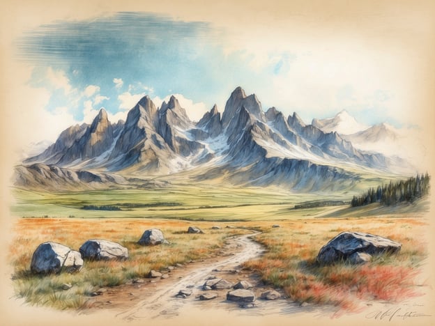 Auf dem Bild sind beeindruckende Berge zu sehen, umgeben von einer weiten, grünen Wiese mit einigen großen Steinen. Diese Landschaft bietet zahlreiche Aktivitäten und Freizeitmöglichkeiten.Man könnte zum Beispiel:1. **Wandern**: Die klaren Wege laden zu langen Wanderungen in der Natur ein, wo man die frische Luft genießen kann.2. **Fotografieren**: Die malerische Kulisse eignet sich hervorragend für Landschaftsfotografie.3. **Picknicken**: Ein entspannter Picknickausflug im Freien könnte die Familie oder Freunde zusammenbringen.4. **Vogelbeobachtung**: Die ruhige Umgebung ist ideal, um Vögel und andere Wildtiere zu beobachten.5. **Camping**: In der Nähe der Berge könnte man einen Campingplatz einrichten und die Natur hautnah erleben.Diese Aktivitäten bieten eine tolle Möglichkeit, die Schönheit der Natur zu genießen.