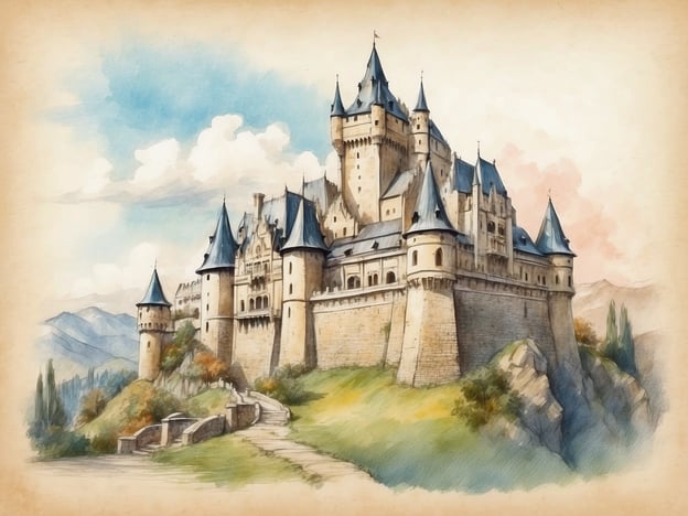 Auf dem Bild ist ein beeindruckendes Schloss zu sehen, das von majestätischen Bergen umgeben ist. Es erinnert an die Geschichte der rumänischen Schlösser, insbesondere an Bauwerke wie das berühmte Schloss Bran, das oft mit der Legende von Dracula in Verbindung gebracht wird.Rumänien beherbergt viele prächtige Schlösser und Burgen, die tief in die Geschichte des Landes verwurzelt sind. Diese Bauwerke spiegeln die architektonischen Stile und die verschiedenen Epochen wider, von der Gotik bis zur Renaissance. Viele Schlösser, wie das Schloss Peles, sind sowohl für ihre Schönheit als auch für ihre kulturelle Bedeutung bekannt. Die Landschaft, die oft bewaldet und hügelig ist, verstärkt die märchenhafte Atmosphäre dieser historischen Stätten.