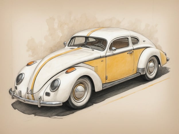 Auf dem Bild ist ein klassisches Auto zu sehen, das durch seine markante Form und die auffällige Farbgestaltung besticht—hauptsächlich in Weiß mit gelben Akzenten. Dieses Design erinnert an die skandinavische Designphilosophie, die häufig durch klare Linien, Funktionalität und eine harmonische Farbpalette geprägt ist.In der Geschichte des schwedischen Designs spielt die Verbindung zwischen Ästhetik und Funktionalität eine zentrale Rolle. Fahrzeuge, die sowohl hochwertig verarbeitet als auch stilvoll gestaltet sind, spiegeln diesen Ansatz wider. Das dargestellte Auto könnte als ein Beispiel für das Erbe des skandinavischen Designs dienen, wobei sowohl elegantes Design als auch eine intuitive Benutzererfahrung beachtet werden.