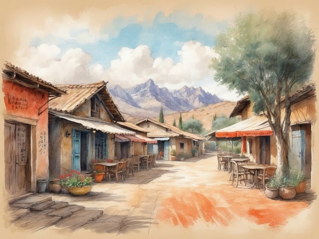 Auf dem Bild ist eine malerische Dorfstraße zu sehen, umgeben von charmanten Häusern mit traditionellen Dächern. Die Szene strahlt eine ruhige, ländliche Atmosphäre aus, die abseits der überlaufenen Touristenpfade liegt.Für authentische Food-Erlebnisse könnte man hier lokale Spezialitäten probieren, die oft in kleinen, familiengeführten Restaurants serviert werden. Diese Orte bieten vielleicht frisch zubereitete Gerichte, die aus regionalen Zutaten bestehen, wie handgemachte Nudeln, traditionelle Eintöpfe oder frische Gemüsegerichte, die direkt vom Bauernmarkt stammen. Man könnte auch an einem Kochkurs teilnehmen, um die lokalen Rezepturen zu erlernen und die Kultur direkt in der Küche der Einheimischen zu erleben.