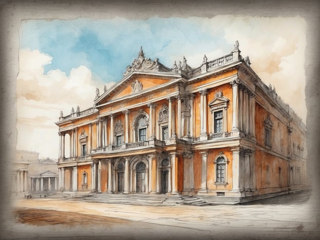 Auf dem Bild ist ein historisches Gebäude zu sehen, das möglicherweise ein Schloss oder eine Gerichtshalle darstellen könnte, mit charakteristischen architektonischen Elementen wie Säulen und Verzierungen. Burgen und Schlösser haben in der Geschichte eine bedeutende Rolle gespielt.Sie dienten nicht nur als Wohnsitz von Adligen und Königen, sondern auch als Symbole von Macht und Einfluss. Burgen waren oft strategisch platziert, um Gebiete zu verteidigen und Kontrolle über Landstriche zu behalten. Schlösser hingegen repräsentierten häufig den Reichtum und die kulturelle Entwicklung einer Epoche.Darüber hinaus sind diese Bauwerke heute wichtige kulturelle Erben und Touristenattraktionen, die Einblicke in die Geschichte, Architektur und soziale Strukturen vergangener Zeiten bieten.