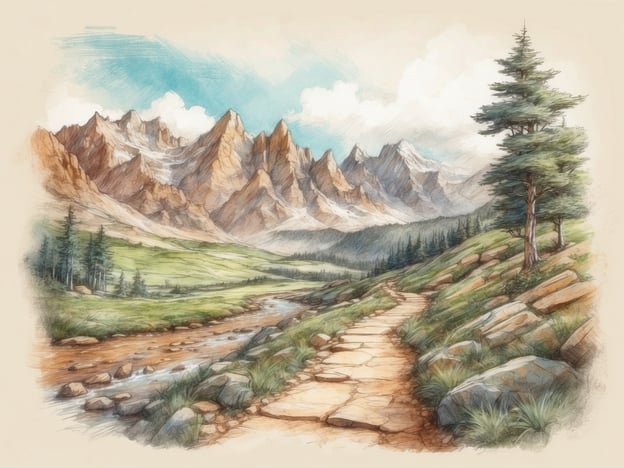 Auf dem Bild ist eine malerische Landschaft mit Bergen im Hintergrund, einem klaren Fluss, der durch eine grüne Wiese fließt, und einem Wanderweg. Die Szene vermittelt eine friedliche und natürliche Atmosphäre.**Tipps für Ausflüge in der Umgebung:**1. **Wanderungen**: Nutze die Wanderwege, um die umliegende Natur zu erkunden. Achte auf ausgeschilderte Routen, die verschiedene Schwierigkeitsgrade bieten.2. **Picknick**: Suche dir eine schöne Stelle am Fluss oder auf einer Wiese für ein Picknick. Packe Snacks und eine Decke ein, um die Aussicht zu genießen.3. **Fotografie**: Bring eine Kamera mit, um die atemberaubende Landschaft festzuhalten. Es gibt sicherlich viele schöne Motive.4. **Vogelbeobachtung**: Achte auf die Tierwelt, besonders Vögel. Vielleicht bekommst du die Gelegenheit, einige interessante Arten zu beobachten.5. **Lokale Sehenswürdigkeiten**: Informiere dich über nahegelegene Sehenswürdigkeiten oder kleine Dörfer, die einen Besuch wert sind.Nimm genügend Wasser und Snacks mit und genieße die Natur!