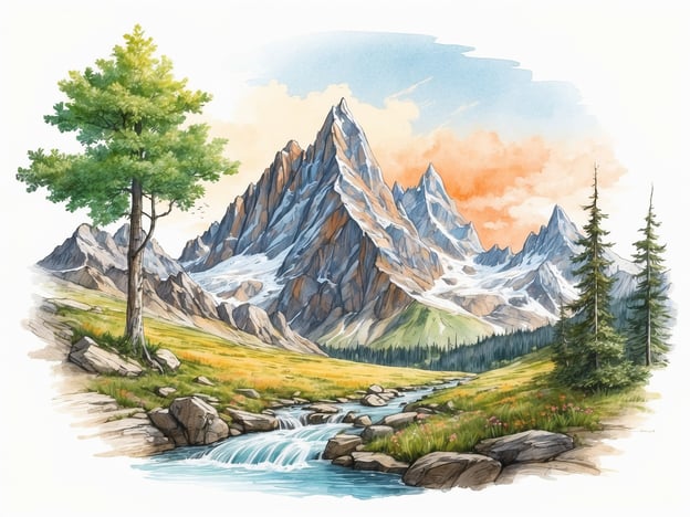 Auf dem Bild ist eine malerische Berglandschaft zu sehen, die zu verschiedenen Freizeitmöglichkeiten einlädt. Die majestätischen Berge könnten ideale Bedingungen für Aktivitäten wie Wandern, Klettern oder Mountainbiken bieten. Der klar fließende Bach im Vordergrund lädt zum Entspannen ein und könnte auch Möglichkeiten zum Angeln oder Picknicken bieten.In der Umgebung könnten idyllische Wanderwege vorhanden sein, die die Schönheit der Natur zeigen. Zudem bietet die blühende Wiese im Vordergrund einen perfekten Ort für fotografische Entdeckungen oder einfach, um die malerische Aussicht zu genießen. Diese Art von Landschaft ist auch oft mit Nationalparks oder Naturreservaten verbunden, die reich an Flora und Fauna sind.