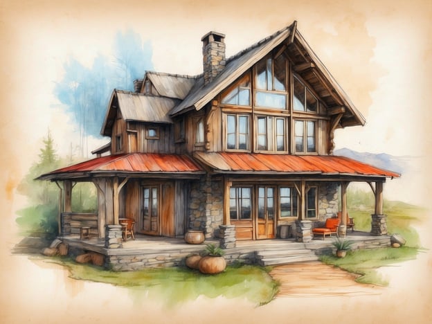 Auf dem Bild ist ein wunderschönes Ferienhaus im rustikalen Stil zu sehen. Es hat eine großzügige Veranda mit Sesseln, die zum Entspannen einladen. Die Außenseite besteht aus Holz und Stein, was dem Haus einen natürlichen und harmonischen Look verleiht.In einem Park mit solchen Unterkünften könnte man verschiedene Aktivitäten genießen, wie Wandern, Radfahren oder einfach die Natur erleben. Die Ausstattung könnte Annehmlichkeiten wie eine voll ausgestattete Küche, gemütliche Schlafräume und möglicherweise einen Kamin umfassen, ideal für einen Aufenthalt zu jeder Jahreszeit. Auch Gartenmöbel auf der Veranda könnten dazu einladen, die frische Luft zu genießen und die Umgebung zu beobachten.