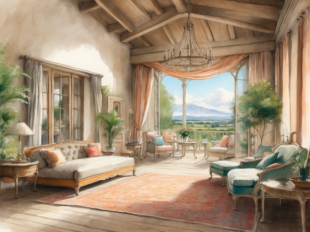 Auf dem Bild ist ein elegantes Wohnzimmer mit großen Fenstern und einem atemberaubenden Blick auf eine Landschaft zu sehen. Der Raum ist hell und lichtdurchflutet, mit sanften Tönen und stilvollen Möbeln, die eine gemütliche Atmosphäre schaffen. Die Einrichtung umfasst ein elegantes Sofa, bequeme Sessel und eine Vielzahl von Pflanzen, die das Ambiente beleben.
Im Kontext des Roompot Parks und SOWELL Résidences Les Mazets könnte dieses Bild einen typischen Wohnbereich in einem Ferienresort darstellen, wo Komfort und Ästhetik im Vordergrund stehen. Roompot Parks bietet eine Vielzahl von Unterkünften, oft in einer naturnahen Umgebung, die sich ideal für Familienurlaube eignet. SOWELL Résidences Les Mazets hingegen bietet charmante Ferienwohnungen mit einem Fokus auf Entspannung und Freizeitaktivitäten, oft in malerischen Gegenden. Beide Orte sind ideal für Gäste, die Erholung mit einem Hauch von Luxus suchen.