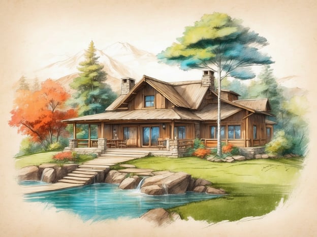 Auf dem Bild ist ein malerisches Holzhaus zu sehen, das von einer schönen Naturkulisse umgeben ist. Es hat einen großen Eingang mit einer Terrasse und Blick auf einen kleinen See oder Fluss, der sich vor dem Haus erstreckt. Die Umgebung ist geprägt von bunten Bäumen, die auf den Herbst hinweisen, sowie hohen Bergen im Hintergrund.
In Bezug auf den Roompot Park bietet dieser typischerweise eine Vielzahl von Ferienhäusern in ruhiger, naturnaher Lage, wo Gäste entspannen und die Natur genießen können. Die Parks sind oft mit verschiedenen Freizeitaktivitäten und Einrichtungen ausgestattet, die einen erholsamen Urlaub garantieren.