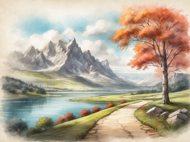 Auf dem Bild ist eine malerische Landschaft zu sehen. Im Vordergrund verläuft ein schmaler Weg entlang eines ruhigen Sees, umgeben von sanften Hügeln und bunten Bäumen, die im Herbstlaub leuchten. Im Hintergrund erheben sich majestätische Berge unter einem klaren, blauen Himmel mit einigen Wolken.
Diese Umgebung bietet zahlreiche Ausflugsmöglichkeiten, wie zum Beispiel:
1. **Wanderungen**: Es gibt viele Wanderwege, die durch die Hügel und Berge führen und atemberaubende Ausblicke bieten.
2. **Radfahren**: Die sanften Wege laden zu Fahrradtouren ein, ideal für Familien oder sportbegeisterte Besucher.
3. **Picknicks**: Die ruhige Atmosphäre am See ist perfekt für ein Picknick im Freien.
4. **Naturbeobachtung**: Die Vielfalt der Flora und Fauna in dieser Gegend macht sie zu einem großartigen Ort für Vogelbeobachtungen und das Entdecken lokaler Tiere.
5. **Fotografie**: Die beeindruckenden Landschaften bieten eine herrliche Kulisse für Fotografien, besonders bei Sonnenauf- und -untergang.
Insgesamt ist dies ein wunderbarer Ort für Naturliebhaber und Outdoor-Aktivitäten.