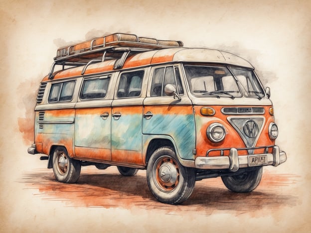Auf dem Bild ist ein bunt lackierter Oldtimer-Bus zu sehen, der an eine Reise oder ein Abenteuer erinnert. Aktivitäten, die mit einem solchen Fahrzeug verbunden sein könnten, sind zum Beispiel:1. **Camping**: Der Bus lädt dazu ein, an malerischen Orten zu campen und die Natur zu genießen.2. **Roadtrip**: Eine spannende Reise durch verschiedene Landschaften mit Freunden oder der Familie.3. **Picknick**: Ausflüge zu Parks oder Stränden, um dort ein gemütliches Picknick zu veranstalten.4. **Surfen**: Reisen zu Küstenorten, wo man Surfen oder andere Wassersportarten ausprobieren kann.5. **Musikfestivals**: Teilnahme an Festivals, wo man das Erlebnis mit Gleichgesinnten teilen kann.Der Bus symbolisiert Freiheit und Abenteuerlust, was viele Möglichkeiten zur Unterhaltung und Erholung bietet.