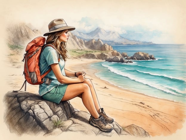 Auf dem Bild ist eine Person zu sehen, die entspannt auf einem Felsen sitzt und die Aussicht auf einen schönen Strand genießt. Diese Szene vermittelt eine Atmosphäre der Ruhe und Erholung. Es gibt verschiedene Freizeitaktivitäten, die in solch einer Umgebung möglich sind, wie zum Beispiel:
- **Wandern:** Die Person trägt einen Rucksack, was darauf hindeutet, dass sie möglicherweise eine Wanderung unternommen hat.
- **Strandaktivitäten:** Der Strand bietet Möglichkeiten zum Schwimmen, Sonnenbaden oder einfach nur zum Entspannen am Wasser.
- **Naturbeobachtung:** Die malerische Landschaft lädt dazu ein, die Natur zu erkunden und zu genießen.
- **Fotografie:** Eine solche Kulisse ist ideal für Aufnahmen der beeindruckenden Landschaft und der schönen Momente.
Insgesamt spiegelt das Bild eine harmonische Verbindung mit der Natur wider und zeigt, wie wichtig es ist, sich Zeit für Freizeit und Erholung zu nehmen.