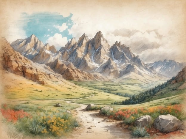 Auf dem Bild sind majestätische Berge und eine weitläufige grüne Landschaft mit bunten Wildblumen zu sehen. Es vermittelt ein Gefühl von Ruhe und Naturverbundenheit.
Wenn du in einer ähnlichen Umgebung einen Ausflug planen möchtest, könnten folgende Tipps nützlich sein:
1. **Wanderungen**: Suche nach gut markierten Wanderwegen, die atemberaubende Ausblicke auf die Berge bieten. Informiere dich über die Schwierigkeitsgrade, um eine passende Route für dein Fitnesslevel zu finden.
2. **Naturparks**: Besuche nahegelegene National- oder Naturparks, die oft zusätzliche Aktivitäten wie Tierbeobachtungen oder geführte Touren anbieten.
3. **Picknickplätze**: Packe ein Picknick ein und suche dir einen schönen Platz mit Blick auf die Berge, um die Natur in aller Ruhe zu genießen.
4. **Fotografie**: Vergiss nicht, deine Kamera mitzunehmen! Die Landschaften bieten viele Fotomotive, besonders bei Sonnenauf- oder -untergang.
5. **Guided Tours**: Informiere dich über geführte Touren, die dir mehr über die Flora, Fauna und Geologie der Region näherbringen können.
Viel Spaß beim Entdecken der Natur!