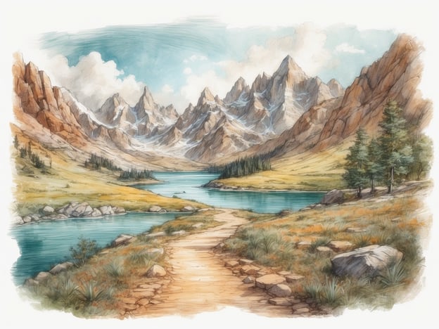 Auf dem Bild ist eine malerische Landschaft mit Bergen, einem klaren See und einem Pfad, der durch die Natur führt, zu sehen. Solche Szenerien laden oft zu verschiedenen Freizeitaktivitäten ein. Man könnte zum Beispiel wandern, Rad fahren oder einfach die Ruhe und Schönheit der Natur genießen.
In der Nähe könnten auch Sehenswürdigkeiten wie Aussichtspunkte, Wasserfälle oder Naturschutzgebiete liegen, die man besuchen kann. Zudem bieten sich Aktivitäten wie Angeln oder Picknicken am Ufer des Sees an, um die Landschaft in vollem Umfang zu erleben.