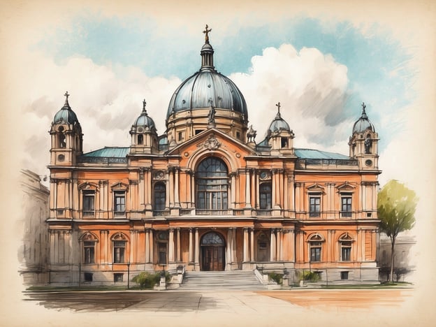 Auf dem Bild ist ein prächtiges Gebäude mit einer markanten Kuppel und mehreren Türmchen zu sehen. Es scheint ein historisches Bauwerk zu sein, das im barocken oder neobarocken Stil gestaltet ist. Die Fassade ist orangefarben und mit vielen dekorativen Elementen versehen.
Das NH Hotel Capri liegt in der Nähe verschiedener kultureller Sehenswürdigkeiten, was es zu einem idealen Ausgangspunkt für Touristen macht. Es befindet sich in einer urbanen Umgebung, wo historisches Erbe und moderne Annehmlichkeiten aufeinandertreffen. Die Lage ist zentral, sodass Besucher leicht Zugang zu Museen, Restaurants und anderen Attraktionen haben.
Die Geschichte des Hotels und der Umgebung ist von einer Mischung aus kulturellem Reichtum und historischem Flair geprägt, was den Aufenthalt dort zu einem einzigartigen Erlebnis macht.
