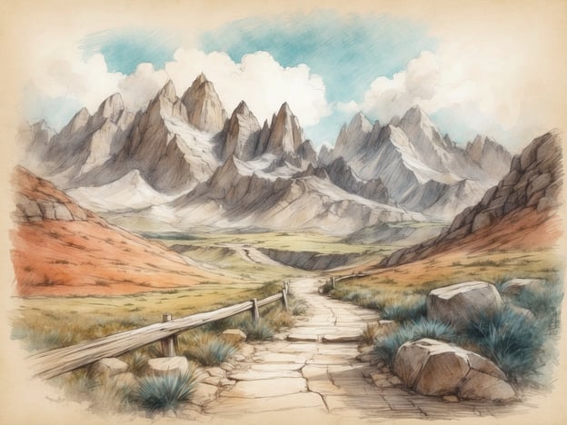 Auf dem Bild sind majestätische Berge und eine malerische Landschaft mit einem Weg zu sehen. In der Nähe Ihres Hotels könnten Sie schöne Wanderungen in den Bergen unternehmen, die atemberaubende Aussicht genießen und die Natur erkunden.
Außerdem gibt es oft Möglichkeiten für Aktivitäten wie Mountainbiken, Fototouren oder geführte Exkursionen, um die lokale Flora und Fauna kennenzulernen. Wenn Wasser in der Nähe ist, könnten auch Angeln oder Bootsfahrten interessant sein. Besuchen Sie lokale Sehenswürdigkeiten wie Aussichtspunkte oder Naturparks, um die Schönheit der Region weiter zu entdecken.