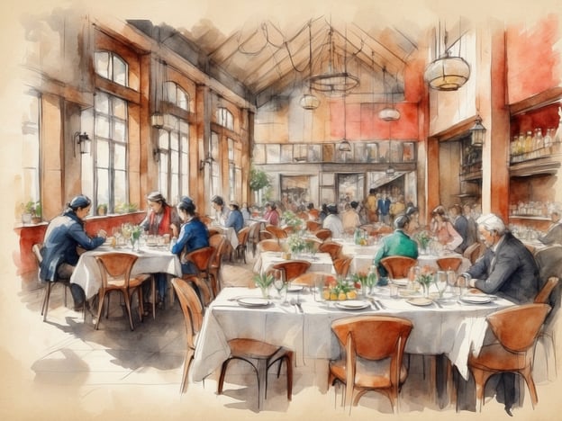 Auf dem Bild ist ein elegantes Restaurant zu sehen, das eine einladende Atmosphäre mit Tischen und Stühlen bietet. In Kopenhagen gibt es viele kulinarische Highlights, die Besucher in einem solchen Ambiente genießen könnten.
Ein Beispiel ist das berühmte **Noma**, das für seine innovative nordische Küche bekannt ist. Weitere empfehlenswerte Restaurants sind **Geranium**, das mit drei Michelin-Sternen ausgezeichnet ist und ein einzigartiges Gourmet-Erlebnis bietet, sowie **Restaurant AOC**, das traditionelle dänische Gerichte modern interpretiert. Auch die Cafés und Bäckereien der Stadt, wie **Lagkagehuset**, sind für ihre köstlichen Backwaren beliebt.
