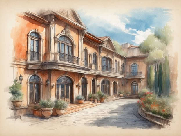 Auf dem Bild ist eine malerische, architektonisch gestaltete Fassade eines Gebäudes zu sehen, umgeben von Blumenampeln und grünen Pflanzen. Die Architektur scheint charmant und einladend zu sein, mit großen Fenstern und verzierten Balkonen.
Das NH Collection Lisboa Liberdade Hotel befindet sich in einer zentralen Lage in Lissabon, Portugal, an der Avenida da Liberdade, die bekannt für ihre eleganten Geschäfte und Cafés ist. In dieser Gegend finden sich viele historische Gebäude und kulturelle Attraktionen, was sie zu einem beliebten Ziel für Touristen macht.