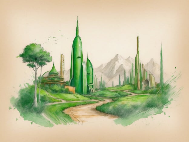 Das Bild zeigt eine futuristische Landschaft mit hohen, grünen Gebäuden, die harmonisch in eine natürliche Umgebung integriert sind. Diese Darstellung spiegelt das Konzept von Nachhaltigkeit und Umweltfreundlichkeit wider, ähnlich den Zielen der NH Hotel Collection.
NH Hotels setzt auf nachhaltige Praktiken, um den ökologischen Fußabdruck zu reduzieren, wie die Nutzung erneuerbarer Energien, Wasser- und Energieeinsparung sowie die Förderung regionaler Produkte. Die Vision der abgebildeten Stadt könnte idealerweise auch diese Prinzipien widerspiegeln, indem sie moderne Architektur mit einer umweltbewussten Lebensweise kombiniert. Solche Konzepte inspirieren dazu, nachhaltige Lösungen für die Zukunft zu entwickeln und eine harmonische Verbindung zwischen Mensch und Natur herzustellen.