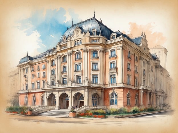 Das Bild zeigt eine künstlerische Darstellung eines beeindruckenden Gebäudes, das den Charakter eines eleganten Hotels vermittelt. Es handelt sich um das NH Collection Palazzo Verona, das in einem historischen und architektonisch ansprechenden Stil erbaut wurde.
Das Hotel ist bekannt für seine luxuriösen Zimmer, die geschmackvoll eingerichtet sind, sowie für seinen erstklassigen Service. Die zentrale Lage ermöglicht den Gästen, die Sehenswürdigkeiten von Verona bequem zu erkunden. Zu den Annehmlichkeiten gehören auch ein Restaurant, ein Fitnessraum und moderne Tagungseinrichtungen. Die Kombination aus historischer Eleganz und modernem Komfort macht das NH Collection Palazzo Verona zu einem attraktiven Ziel für Reisende, die sowohl Kultur als auch Luxus schätzen.