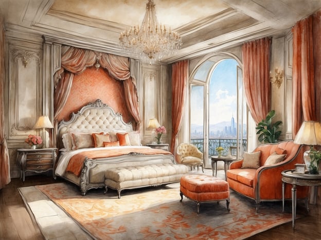 Auf dem Bild ist ein luxuriöses Schlafzimmer zu sehen, das elegant eingerichtet ist. Es gibt ein großes, gepolstertes Bett mit aufwendiger Verkleidung, stilvolle Möbel und eine helle, einladende Atmosphäre. Große Fenster bieten einen Blick auf eine städtische Landschaft, die eine kulisse für Entspannung und Komfort schafft.
Das NH Hotels Collection Santiago Casacostanera ist bekannt für seine gehobene Unterkunft und seine zentrale Lage in Santiago de Chile. Es bietet hochwertige Annehmlichkeiten, erstklassigen Service und stilvoll eingerichtete Zimmer, die sowohl für Geschäftsreisende als auch für Urlauber ideal sind. Die Kombination aus modernem Design und klassischem Stil sorgt für ein angenehmes Ambiente. Gäste können sich auf eine Vielzahl von Dienstleistungen freuen, darunter Fitnessräume, Restaurants und Tagungsräume.