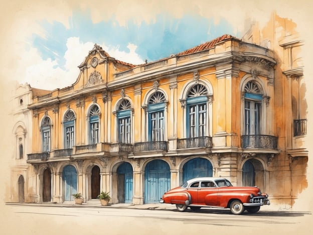 Auf dem Bild ist ein historisches Gebäude in einer warmen Farbtonität zu sehen, das architektonische Elemente im kolonialen Stil aufweist. Vor dem Gebäude steht ein klassisches rotes Auto, das dem Bild einen nostalgischen Charme verleiht.
Die NH Hotels Collection Victoria La Habana befindet sich in Havanna, Kuba, und ist bekannt für ihre elegante Architektur und die zentrale Lage. Das Hotel vereint Geschichte und modernen Komfort und bietet den Gästen einen Einblick in die reiche Kultur und das Erbe der Stadt. Der Standort hat eine besondere Bedeutung, da er in einem der ältesten Stadtteile Havannas liegt, das von einer lebendigen Atmosphäre geprägt ist. Das Hotel selbst ist ein idealer Ort, um die Sehenswürdigkeiten der Stadt zu erkunden und das kubanische Leben zu genießen.