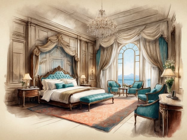 Das Bild zeigt ein elegantes und luxuriöses Zimmer, das an die Annehmlichkeiten des NH Hotels Collection Victoria La Habana erinnert. Der Raum ist geschmackvoll eingerichtet mit einem großen Bett, komfortablen Sesseln und einem stilvollen Kronleuchter.
In der NH Hotels Collection Victoria La Habana können Gäste Annehmlichkeiten wie kostenfreies Wi-Fi, ein Fitnesscenter und ein beeindruckender Pool genießen. Zudem bietet das Hotel erstklassigen Service, darunter ein aufmerksames Personal, das den Aufenthalt der Gäste unvergesslich macht. Das Restaurant verwöhnt die Gäste mit köstlichen internationalen und lokalen Gerichten. Die Aussicht aus den Fenstern des Hotels verstärkt das Erlebnis, indem sie spektakuläre Blicke auf Havanna bietet.