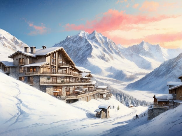 Auf dem Bild ist eine idyllische Winterlandschaft zu sehen, die an Obergurgl-Hochgurgl erinnert. Charakteristisch sind die charmanten Chalets aus Holz und Stein, die sich harmonisch in die schneebedeckte Umgebung einfügen. Die majestätischen Alpen im Hintergrund, die mit frischem Schnee bedeckt sind, verleihen der Szene eine atemberaubende Kulisse.Obergurgl-Hochgurgl ist bekannt für seine exzellenten Skimöglichkeiten, die hohe Schneesicherheit und das malerische Panorama. Die Region bietet eine Vielzahl von Pisten und ist sowohl bei Anfängern als auch bei erfahrenen Skifahrern beliebt. Zudem ist Obergurgl-Hochgurgl für seine ruhige Atmosphäre, die unberührte Natur und die kurzen Wartezeiten an den Liften geschätzt. Die Kombination aus alpinem Stil und moderner Infrastruktur macht das Gebiet zu einem beliebten Ziel für Wintersportler.