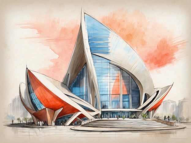 Auf dem Bild ist ein modernes, architektonisch anspruchsvolles Gebäude zu sehen, das durch seine dynamische Form und die auffälligen Farben besticht. Es ist wahrscheinlich ein Entwurf oder eine künstlerische Darstellung, die futuristische Elemente zeigt.Das NH Hotel in Erlangen hingegen ist bekannt für seine komfortablen Unterkünfte und guten Dienstleistungen. Es bietet eine zentrale Lage in der Stadt, ideal für Geschäftsreisende sowie Touristen. Die Ausstattung beinhaltet moderne Zimmer, Konferenzräume und gastronomische Angebote. Das Hotel legt Wert auf Komfort und eine angenehme Atmosphäre für alle Gäste.