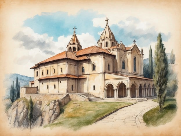 Auf dem Bild ist ein Klostergebäude zu sehen, das durch seine architektonischen Elemente und die umgebende Landschaft beeindruckt. In der Geschichte des Klosters Nördlingen, das im Mittelalter gegründet wurde, spielte das Kloster eine bedeutende Rolle in der religiösen und kulturellen Entwicklung der Region. Es war ein Zentrum des geistlichen Lebens und beherbergte zahlreiche Mönche, die zur Bildung und den sozialen Aktivitäten der Gemeinschaft beitrugen.
Ähnlich wie auf dem Bild zeigt das Kloster oft eine harmonische Verbindung zur Natur und spiegelt die damalige Baukunst wider. Die imposanten Türme und die geschmackvolle Gestaltung des Klosters sind typisch für die Sakralarchitektur jener Zeit.