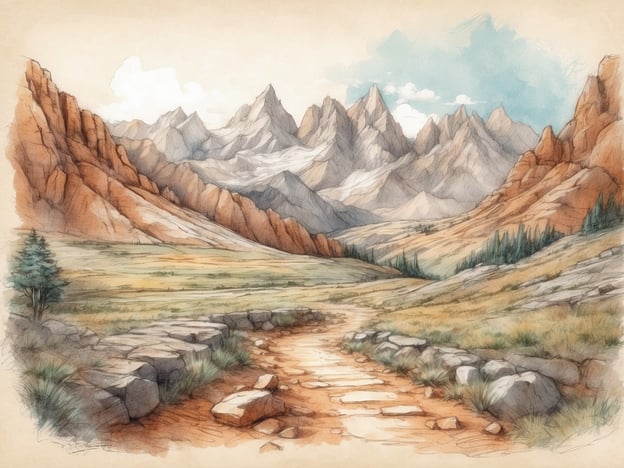 Auf dem Bild ist eine malerische Landschaft mit majestätischen Bergen im Hintergrund und einem gewundenen Weg, der durch eine weite Wiese führt. Diese Art von Landschaft lädt zu verschiedenen Freizeitaktivitäten ein, wie Wanderungen, Radfahren oder einfach zum Genießen der Natur.
In der Nähe könnten Sehenswürdigkeiten wie Naturparks, atemberaubende Aussichtsplattformen oder Wanderwege zu Wasserfällen und Seen sein. Diese Umgebung wäre ideal für ein Picknick oder Naturerkundungen. Außerdem könnte man in der Region möglicherweise auch Campingmöglichkeiten finden, um die Schönheit der Natur über Nacht zu erleben.