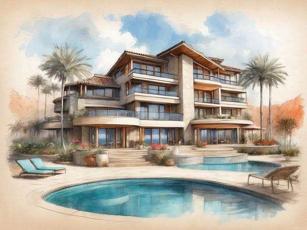 Auf dem Bild ist ein beeindruckendes Gebäude zu sehen, das offensichtlich eine Art Hotel oder Resort darstellt. Es hat mehrere Etagen mit großen Fenstern, die einen herrlichen Ausblick erlauben. Um das Gebäude herum befinden sich Palmen und eine ansprechend gestaltete Landschaft, die das tropische Ambiente unterstreicht. Vor dem Gebäude gibt es einen Swimmingpool, der zum Entspannen einlädt.
Ein Überblick über NH Hotels könnte Folgendes umfassen: NH Hotels ist eine internationale Hotelkette, die für ihre komfortablen Unterkünfte und ihren Kundenservice bekannt ist. Die Hotels bieten oft moderne Annehmlichkeiten, Tagungsräume für Geschäftsreisende und ein ansprechendes gastronomisches Angebot. Viele Standorte von NH Hotels sind zentral gelegen und ermöglichen einen einfachen Zugang zu touristischen Attraktionen.
