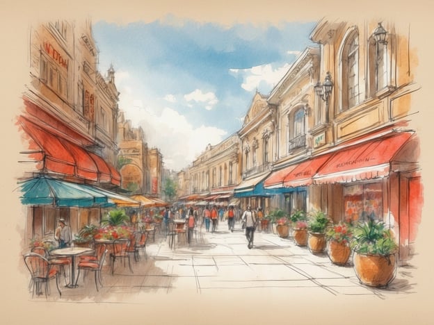 Auf dem Bild sieht man eine belebte Einkaufsstraße mit Cafés und Geschäften, die von awellenden Wänden umgeben ist. Die Menschen schlendern durch die Straße, und die Außenbereiche der Cafés sind mit Tischen und Stühlen ausgestattet.
In der Nähe des NH Hotels Madrid Lagasca befinden sich verschiedene Attraktionen, die einen Besuch wert sind, wie:
1. **Parque del Retiro** - Ein großer Park zum Entspannen und für Spaziergänge.
2. **Museo del Prado** - Eines der berühmtesten Kunstmuseen der Welt mit Meisterwerken von spanischen Künstlern.
3. **Puerta de Alcalá** - Ein beeindruckendes historisches Monument.
4. **Calle de Serrano** - Eine elegante Einkaufsstraße mit zahlreichen Boutiquen.
Diese Orte bieten eine Mischung aus Kultur, Geschichte und Einkaufsmöglichkeiten, die ideal zu einem Aufenthalt in Madrid passen.
