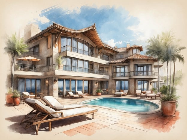 Auf dem Bild ist eine elegante Hotelvilla mit einem schönen Außenbereich zu sehen, der einen Swimmingpool und Liegen umfasst. Die Architektur ist stilvoll und erinnert an ein tropisches Paradies.
In Bezug auf die Erfahrungen in NH Hotels Vierheim berichten viele Gäste von einem angenehmen Aufenthalt. Häufig werden die ruhige Lage, die freundlichen Mitarbeiter und die großzügigen Zimmer gelobt. Die Sauberkeit und die moderne Ausstattung tragen ebenfalls zu einem positiven Eindruck bei. Einige erwähnen auch das reichhaltige Frühstücksbuffet als besonderen Pluspunkt.
Insgesamt scheinen die Leute ihre Zeit dort zu genießen und empfehlen das Hotel oft für Geschäftsreisen sowie für entspannende Urlaube.
