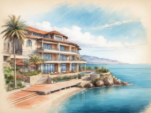 Auf dem Bild ist ein malerisches Küstenresort zu sehen, das elegant am Wasser gelegen ist. Das Gebäude hat mehrere Stockwerke mit großen Fenstern, die einen herrlichen Blick auf das Meer bieten. Umgeben von Palmen und gepflegten Gärten wirkt es einladend und luxuriös. Die Architektur scheint mediterran inspiriert zu sein, mit warmen Farben und einem charmanten Dach.### Überblick über das NH Hotels Marina Portimao ResortDas NH Hotels Marina Portimao Resort ist ein modernes Hotel in der malerischen Algarve-Region Portugals. Es bietet eine atemberaubende Lage am Wasser und ist ideal für Strandliebhaber und Naturliebhaber.**Ausstattung:**- Geräumige Zimmer mit Meerblick- Swimmingpools und Wellnessbereiche- Zugang zu Strandaktivitäten, Wassersport und Erholungsmöglichkeiten**Verpflegung:**- Diverse gastronomische Angebote, von lokalen bis internationalen Speisen- Bars mit herrlichem Blick auf das Wasser**Aktivitäten:**- Nahegelegene Golfplätze- Möglichkeiten für Bootstouren und Erkundung der KüsteDas Resort kombiniert Komfort mit einer idyllischen Umgebung, perfekt für einen entspannten Urlaub.