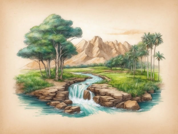 Auf dem Bild ist eine idyllische Landschaft zu sehen, die von Bäumen, einem fließenden Gewässer und Bergen im Hintergrund geprägt ist. Diese Darstellung symbolisiert die Schönheit der Natur und betont die Wichtigkeit von Nachhaltigkeit und Umweltschutz.
Die Bäume spielen eine entscheidende Rolle für das Ökosystem, da sie nicht nur Sauerstoff produzieren, sondern auch Lebensraum für viele Tiere bieten. Das Wasser, das sanft über die Steine fließt, stellt eine wichtige Ressource dar, die sauber und geschützt bleiben muss.
Insgesamt vermittelt das Bild eine friedliche Harmonie zwischen Mensch und Natur und erinnert uns daran, wie wichtig es ist, unsere Umwelt zu bewahren, um zukünftigen Generationen eine intakte Natur zu hinterlassen.