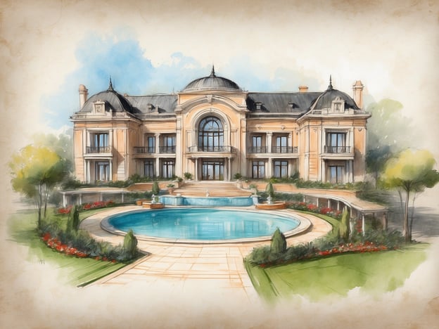 Auf dem Bild ist eine künstlerische Zeichnung eines eleganten Gebäudes mit einem schönen Garten und einem Swimmingpool zu sehen.
Das NH Hotel Milano 2 bietet eine komfortable und stilvolle Unterkunft in der Nähe des Zentrums von Mailand. Es ist bekannt für seine modernen Annehmlichkeiten, geräumigen Zimmer und eine entspannende Atmosphäre, die sowohl für Geschäftsreisende als auch für Urlauber geeignet ist. Darüber hinaus bietet das Hotel in der Regel Tagungsräume, ein Restaurant und andere Dienstleistungen, die den Gästen einen angenehmen Aufenthalt ermöglichen.
Wenn du mehr über das konkrete Design oder die Architektur des NH Hotels wissen möchtest, kann ich dir gerne weitere Informationen geben!