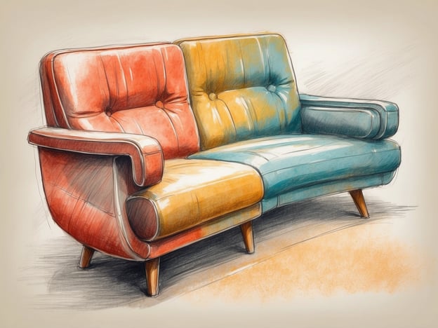 Auf dem Bild ist ein stilvoller, zwei-geteilter Sofa zu sehen, das in warmen Farben gestaltet ist. Die linke Seite ist in einem kräftigen Rotton gehalten, während die rechte Seite in einem angenehmen Blau erstrahlt. Dieser Kontrast verleiht dem Sofa ein modernes und ansprechendes Aussehen.
Das Sofa bietet hohen Komfort durch seine gepolsterten Rückenkissen und die weichen Armlehnen, die zum Entspannen und Verweilen einladen. Die geschwungenen Linien und die schrägen Füße des Sofas unterstreichen das stilvolle Design und bringen eine gewisse Eleganz in jeden Raum. Ideal für gesellige Abende oder um einfach die Beine hochzulegen und zu entspannen.