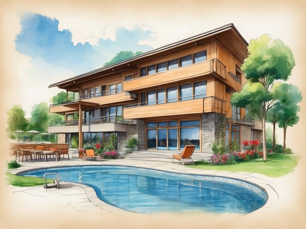 Auf dem Bild ist eine moderne, architektonisch ansprechende Villa mit einem Pool und einem gepflegten Garten zu sehen. Diese Art von Unterkunft könnte ideal für einen Aufenthalt in Saalbach Hinterglemm sein, wo es eine Vielzahl von hervorragenden Hotels und Chalets gibt.Zu den besten Unterkünften in Saalbach Hinterglemm zählen das **Hotel Alpin Residenz**, das eine traumhafte Aussicht und luxuriöse Annehmlichkeiten bietet, sowie das **Zhero Hotel**, das für seine moderne Eleganz bekannt ist.Was Restaurants betrifft, empfehlen sich das **Heurigenstuben** für traditionelle österreichische Küche und das **Schattberg Stube**, wo man sowohl lokale Spezialitäten als auch internationale Gerichte genießen kann.