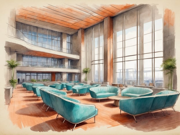 Auf dem Bild ist eine stylische Lounge oder Lobby zu sehen. Sie ist hell und modern gestaltet, mit großen Fenstern, die viel natürliches Licht hereinlassen. Die Sitzgelegenheiten sind in einem eleganten Türkis gehalten und bieten eine gemütliche Atmosphäre.
In einem NH Hotel könnte ein solcher Bereich typische Ausstattung und Services umfassen, wie z.B. kostenfreies WLAN, ein Kaffee- und Teeangebot und möglicherweise eine Bar oder ein Restaurant in der Nähe. Gäste könnten hier entspannen, arbeiten oder sich mit Freunden oder Kollegen treffen. Außerdem könnten flexible Arbeitsbereiche vorhanden sein, die sich für Meetings und Networking eignen.