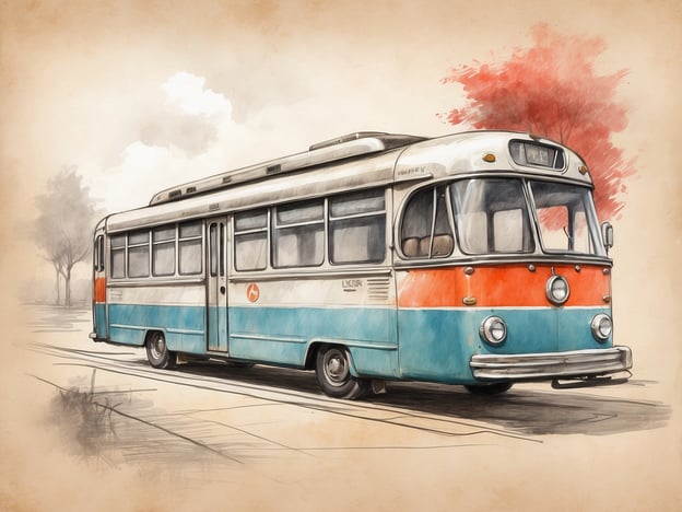 Auf dem Bild ist ein klassischer, farbenfroher Bus oder ein Straßenbahnwagen zu sehen, der in einer skizzierten und malerischen Darstellungsweise eingefangen ist. Er hat eine markante blaue und orangefarbene Lackierung, die ihn auffällig macht.
Das NH Hotel Padova ist günstig gelegen, um die Sehenswürdigkeiten der Stadt zu erkunden. Es bietet moderne Annehmlichkeiten und komfortable Zimmer. Reisende können von hier aus leicht die Umgebung entdecken und die kulturellen Highlights von Padua genießen.