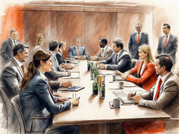 Auf dem Bild ist eine formelle Besprechung in einem Konferenzraum zu sehen. Eine Gruppe von Geschäftsleuten und -frauen sitzt an einem langen Tisch, während eine Person am Kopf des Tisches spricht. Die Teilnehmer scheinen an einem wichtigen Thema zu diskutieren, was auf strategische Entscheidungen oder Verhandlungen hinweist.
Diese Situation bietet verschiedene Geschäfts- und Veranstaltungsmöglichkeiten, wie zum Beispiel:
1. **Netzwerkveranstaltungen**: Solche Meetings sind ideal, um Beziehungen aufzubauen und Geschäftsmöglichkeiten zu erkunden.
2. **Workshops oder Seminare**: Man könnte zusätzliche Schulungen oder Informationen anbieten, um die Fähigkeiten der Teilnehmer zu erweitern.
3. **Produktpräsentationen**: Ein Meeting kann auch genutzt werden, um neue Produkte oder Dienstleistungen vorzustellen.
4. **Strategische Planungssitzungen**: Diese Besprechungen bieten Raum für die Entwicklung und Überprüfung von Geschäftsstrategien.
Diese Art von Umgebung fördert die Zusammenarbeit und den Austausch von Ideen, was für jedes Unternehmen von entscheidender Bedeutung ist.
