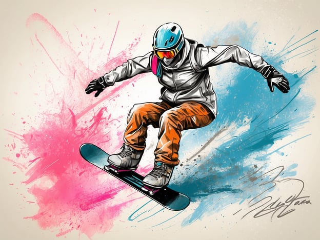 Auf dem Bild ist ein Snowboarder zu sehen, der in einer dynamischen Position auf seinem Snowboard fährt. Um steile Hänge mit fortgeschrittenen Techniken zu bewältigen, könnte man folgende Methoden anwenden:1. **Carving**: Durch präzises Gewichtsverlagern und das Fahren auf den Kanten des Boards kann der Snowboarder enge, kontrollierte Kurven in steilem Gelände fahren.2. **Schneepflug**: Diese Technik ist nützlich, um Geschwindigkeit zu reduzieren, indem das Board in V-Form positioniert wird, was Stabilität verleiht.3. **All-Mountain-Fahrt**: Diese Technik kombiniert verschiedene Fahrstile, um auch im schwierigen Terrain effektiv zu navigieren, dabei ist es wichtig, die Balance zu halten und auf wechselnde Schneebedingungen zu reagieren.4. **Sprünge und Tricks**: Für zusätzliche Kontrolle und Spaß kann man kleine Sprünge und Tricks in den Schwüngen einbauen, um die Beweglichkeit und Technik weiter zu verfeinern.5. **Fallen in den freien Fall**: Fortgeschrittene Snowboarder können auch das Fahren in direkter Linie down the fall line üben, um Geschwindigkeit und Kontrolle zu maximieren.Diese Techniken ermöglichen es, auch auf steilen Hängen sicher und effizient zu fahren.