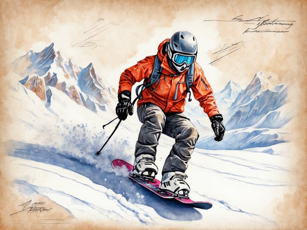 Auf dem Bild ist ein Snowboarder zu sehen, der in einer schneebedeckten Berglandschaft fährt. Er trägt eine orangefarbene Jacke, einen Helm und eine Skibrille. Der Hintergrund zeigt majestätische, schneebedeckte Berge.Falls du Informationen über einen Kurs zum Snowboarden suchst, könnte dieser beispielsweise die folgenden Inhalte haben:- Grundlagen des Snowboardens- Sicherheitsaspekte- Technik und Tricks- Ausrüstung und PflegeDie Dauer eines solchen Kurses variiert, könnte aber typischerweise von ein paar Tagen bis zu mehreren Wochen reichen, je nach Intensität und Zielgruppe.