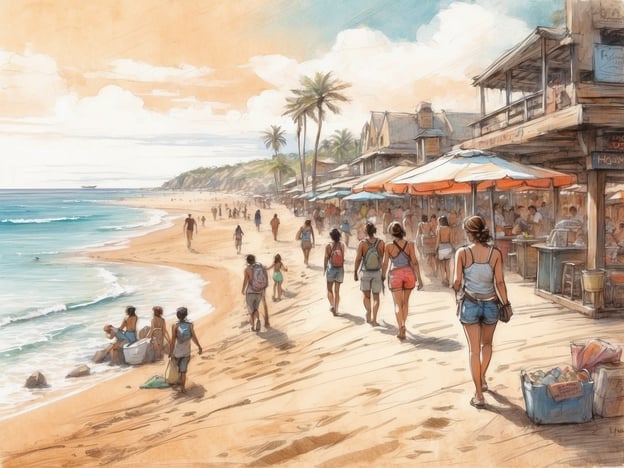 Auf dem Bild ist ein schöner Strand mit vielen Menschen zu sehen, die spazieren gehen und die Sonne genießen. Um Zandvoort herum gibt es zahlreiche Aktivitäten, die man unternehmen kann, wie zum Beispiel:
1. **Strandspaziergänge**: Genießen Sie lange Spaziergänge entlang der Küste.
2. **Wassersport**: Aktivitäten wie Surfen, Kitesurfen oder Stand-Up-Paddling sind sehr beliebt.
3. **Strandcafés**: In den zahlreichen Cafés können Sie leckere Snacks und Getränke genießen.
4. **Fahrradtouren**: Die Umgebung bietet schöne Radwege durch die Dünen und das Hinterland.
5. **Strandspiele**: Sandburgen bauen oder Beachvolleyball spielen sind tolle Freizeitbeschäftigungen.
Die Atmosphäre ist entspannt und einladend, perfekt für einen sonnigen Tag am Strand.
