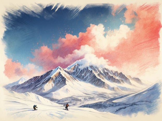 Auf dem Bild sind majestätische schneebedeckte Berge unter einem farbenfrohen Himmel mit Wolken zu sehen. Diese beeindruckende Landschaft erinnert an einige der besten Orte zum Snowboarden in Japan, wie zum Beispiel:1. **Niseko** - Bekannt für seinen tiefen Pulverschnee und die atemberaubenden Pisten.2. **Hakuba Valley** - Ein beliebtes Ziel mit einer Vielzahl von Lifte und Pisten für alle Fähigkeitsstufen.3. **Nozawa Onsen** - Berühmt für seine traditionellen heißen Quellen und großartige Snowboardbedingungen.4. **Furano** - Bietet sowohl hervorragende Pisten als auch weniger überfüllte Schneeflächen.All diese Orte ziehen Snowboarder aus der ganzen Welt an.