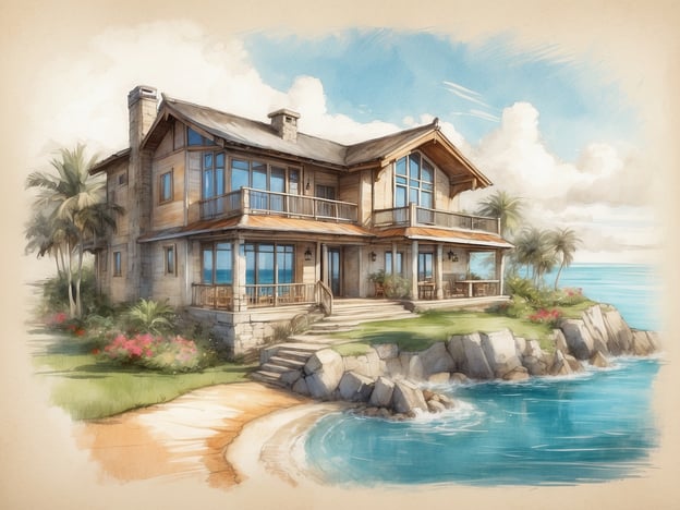 Auf dem Bild ist eine elegante Strandvilla zu sehen, die direkt am Wasser liegt. Sie hat große Fenster, die einen atemberaubenden Blick auf das Meer bieten, sowie eine weitläufige Terrasse. Diese Art von Unterkunft könnte Teil eines Luxus-Resorts sein, das verschiedene Annehmlichkeiten bietet, wie zum Beispiel:
1. **Strandvillen:** Exklusive Unterkünfte mit direktem Zugang zum Strand und privatem Außenbereich.
2. **Suiten mit Meerblick:** Geräumige Suiten, die den Gästen einen wunderbaren Ausblick auf das Wasser bieten.
3. **Bungalows:** Rustikale, aber stilvolle Bungalows inmitten von tropischer Vegetation.
4. **Familienzimmer:** Speziell eingerichtete Zimmer für Familien mit mehreren Betten und Spielbereichen.
5. **Wellness-Suiten:** Unterkünfte, die zusätzlich Spa-Dienstleistungen bieten, um Entspannung zu garantieren.
In einem solchen Resort können Gäste die perfekte Kombination aus Luxus und Natur genießen.