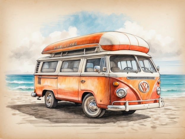 Auf dem Bild ist ein orangefarbener VW-Bus mit einem Dachgepäckträger zu sehen, der an einem Strand mit Meer im Hintergrund geparkt ist. Die Szenerie vermittelt ein Gefühl von Freiheit und Abenteuer.Das Hotel Cristóbal Colón ist ein beliebtes Ziel für Reisende, das Komfort und erstklassige Annehmlichkeiten bietet. Es ist bekannt für seine attraktive Lage, oft in der Nähe von Stränden oder wichtigen Sehenswürdigkeiten, sowie für seinen freundlichen Service und eine angenehme Atmosphäre. Die Gäste können eine Vielzahl von Dienstleistungen und Einrichtungen nutzen, die einen angenehmen Aufenthalt garantieren.