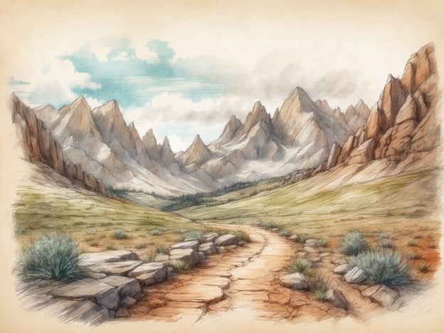 Auf dem Bild ist eine malerische Berglandschaft mit hohen, felsigen Gipfeln und einem gewundenen Weg zu sehen. Die Umgebung ist von sanften grünen Wiesen und vereinzeltem Gestrüpp geprägt, während der Himmel freundlich und meist klar aussieht.In einer solchen Umgebung bieten sich zahlreiche Ausflugsmöglichkeiten an:1. **Wanderungen**: Es gibt viele Wanderwege, die durch die Berge führen und atemberaubende Ausblicke auf die Landschaft bieten.2. **Fotografie-Touren**: Die beeindruckende Natur eignet sich hervorragend für Landschaftsfotografie.3. **Camping**: In den umliegenden Gebieten finden sich oft Campingplätze, die ein echtes Naturerlebnis bieten.4. **Vogelbeobachtung**: Die Region könnte Heimat vieler Vogelarten sein, die man bei einem Spaziergang beobachten kann.5. **Mountainbiking**: Viele Bergregionen haben spezielle Strecken für Radfahrer, die Action in der Natur suchen.Diese Aktivitäten bieten ein hervorragendes Erlebnis und die Möglichkeit, die Schönheit der Natur hautnah zu genießen.